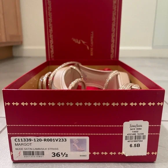 Rene Caovilla Beige Spiral Strap Heels - Picture 10 of 10